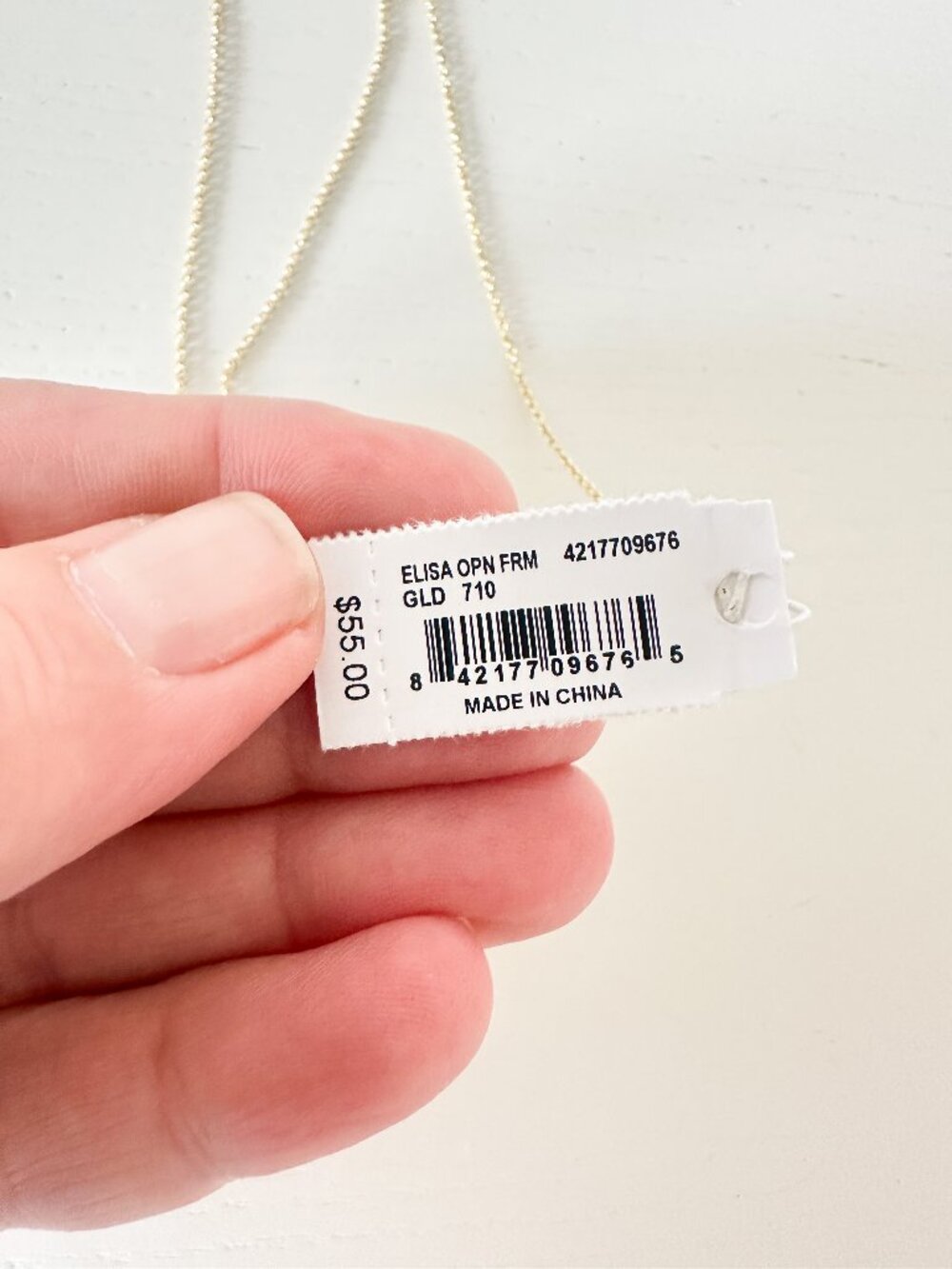 NWT Kendra Scott Elisa Open Frame Crystal Pendant Necklace in Gold - Picture 5 of 6